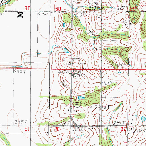 Topographic Map of Hamilton School (historical), MO