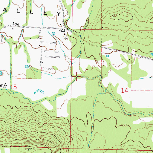 Topographic Map of Harkey Valley, AR