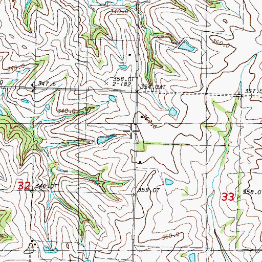 Topographic Map of Happy Hollow School (historical), MO