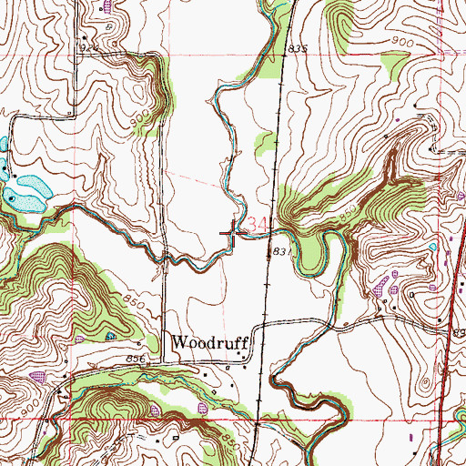 Topographic Map of Hardesty Branch, MO