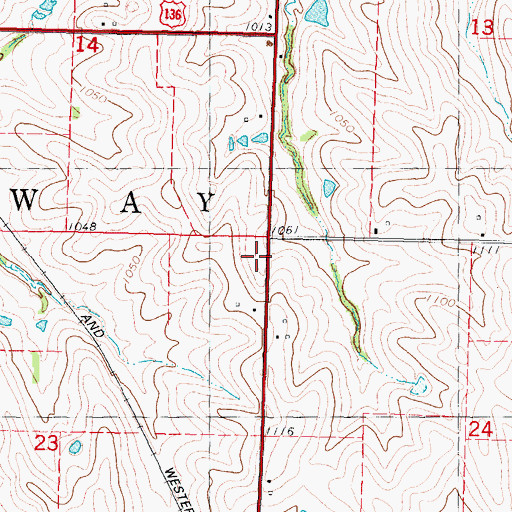 Topographic Map of Hardesty School, MO