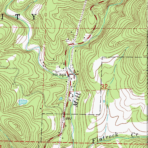 Topographic Map of Harp Creek, AR
