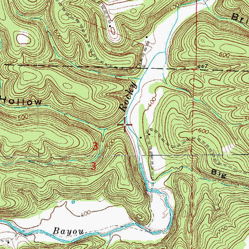 Topographic Map of Harper Hollow, AR