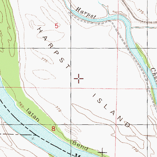 Topographic Map of Harpst Island, MO