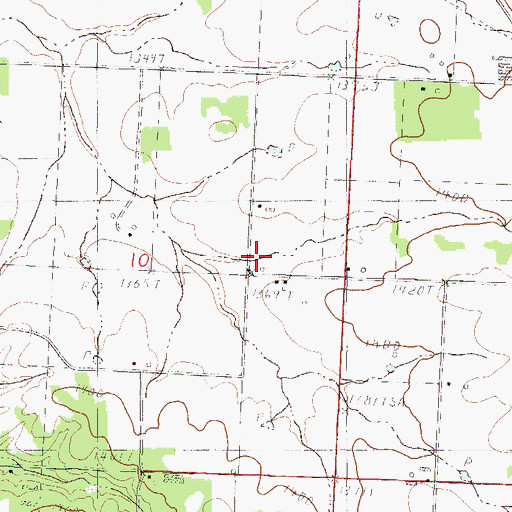 Topographic Map of Harrell School (historical), MO