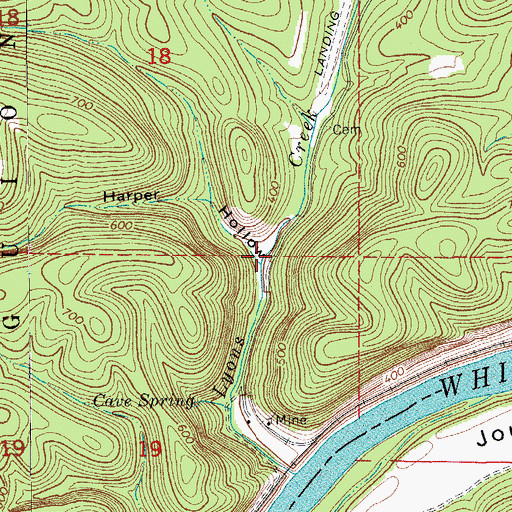 Topographic Map of Harper Hollow, AR