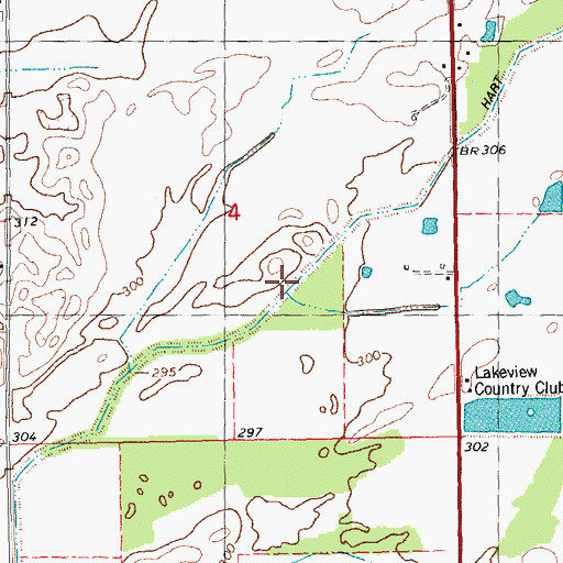 Topographic Map of Hart Ditch, MO