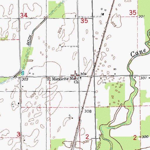 Topographic Map of Hart School, MO