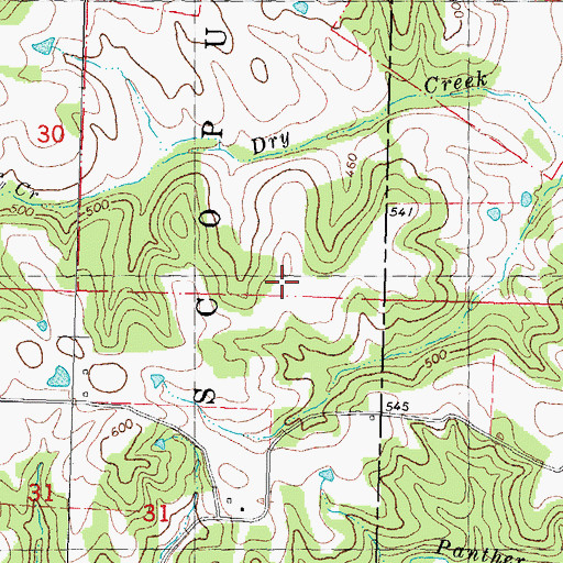 Topographic Map of Hartle School (historical), MO