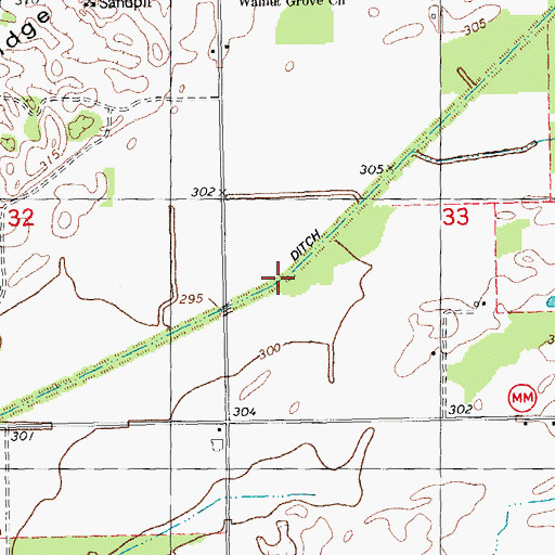 Topographic Map of Harviell Ditch, MO