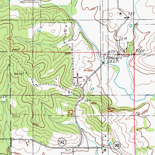 Topographic Map of Hatfield School, MO