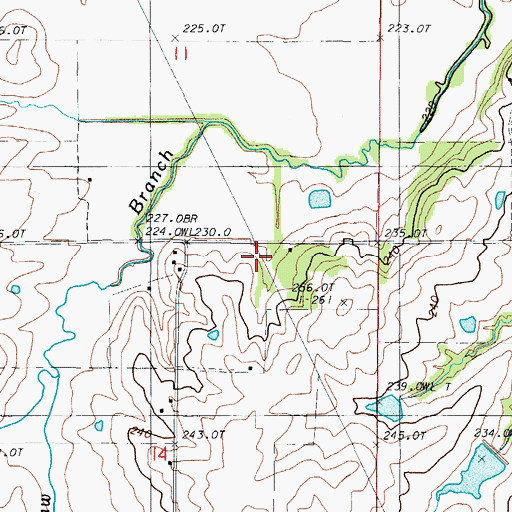 Topographic Map of Haw Branch School, MO