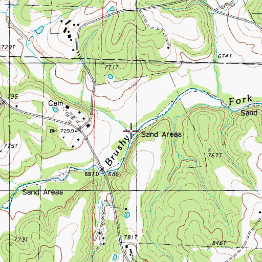 Topographic Map of Haw Creek, MO