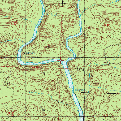Topographic Map of Harris Creek, AR
