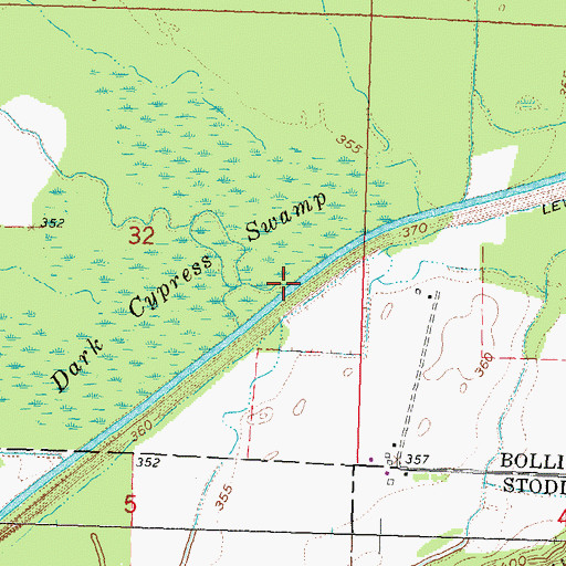Topographic Map of Hawker Creek, MO