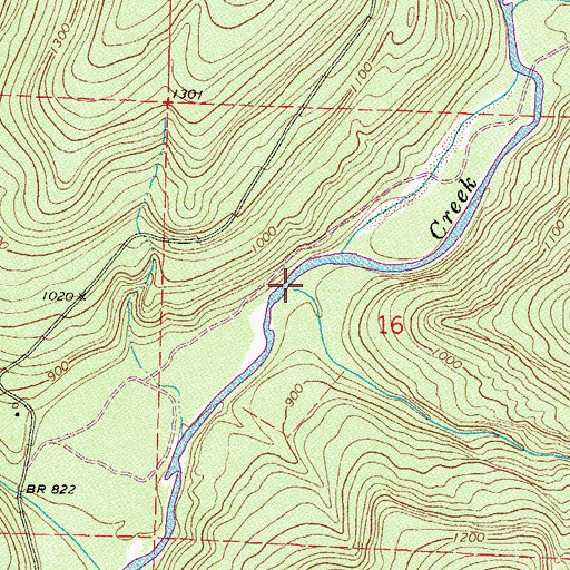 Topographic Map of Hart Creek, AR