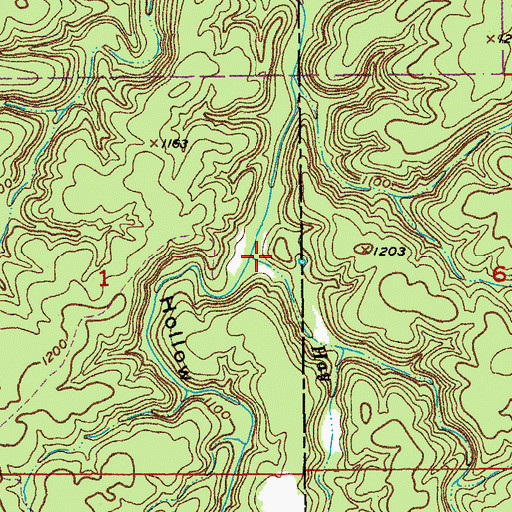 Topographic Map of Hay Creek, MO