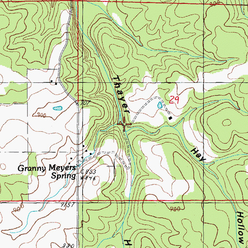Topographic Map of Hay Hollow, MO