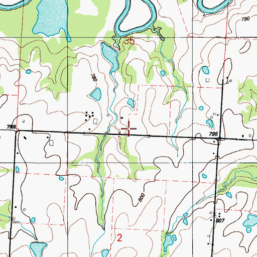 Topographic Map of Hazel Dell School (historical), MO
