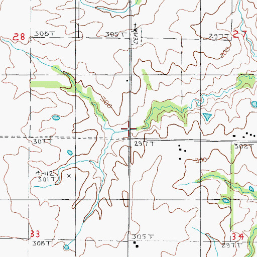 Topographic Map of Hazel Dell School (historical), MO