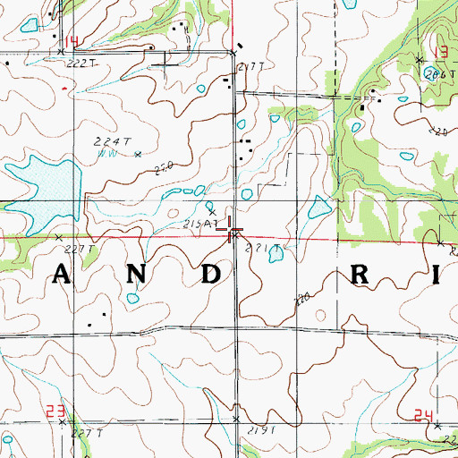 Topographic Map of Hazel Green School (historical), MO