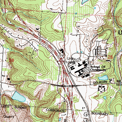 Topographic Map of Hazel Grove Elementary School, MO