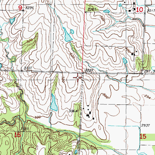 Topographic Map of Hazel Grove School (historical), MO