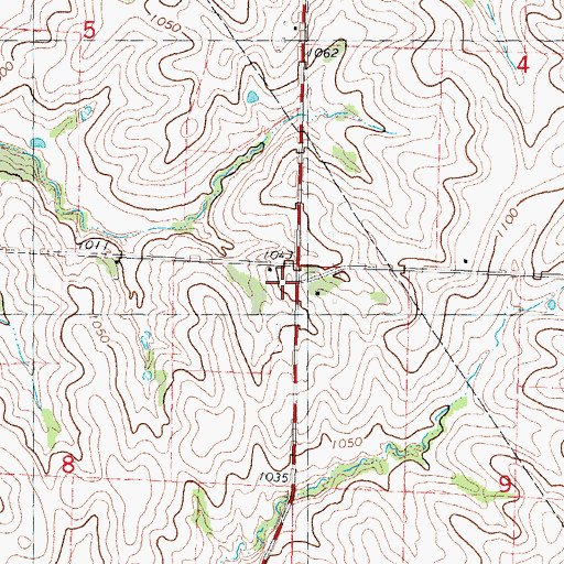 Topographic Map of Hazel Grove School (historical), MO