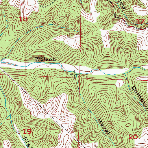 Topographic Map of Hazel Hollow, MO