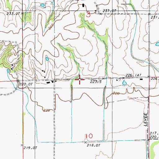 Topographic Map of Hazelhurst School (historical), MO