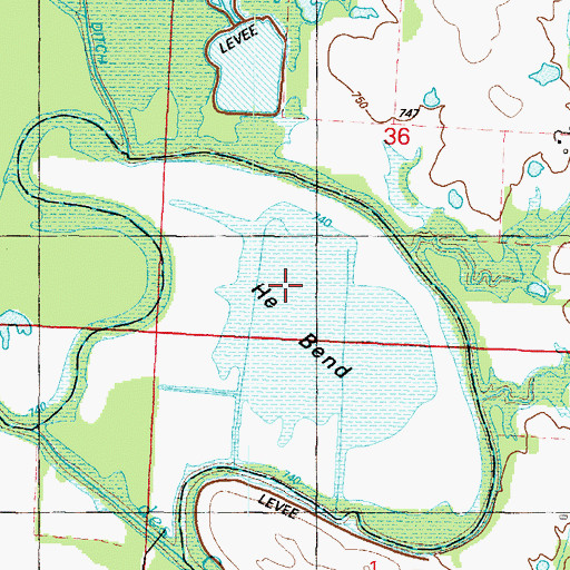 Topographic Map of He Bend, MO