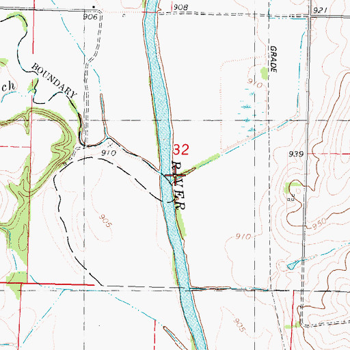 Topographic Map of Headrick Branch, MO