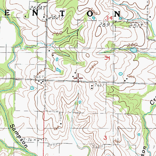 Topographic Map of Heath School (historical), MO