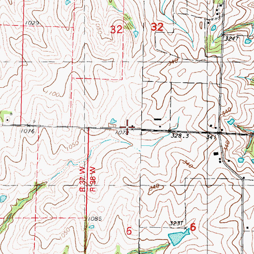 Topographic Map of Hedge College School, MO
