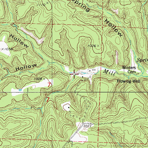 Topographic Map of Heggerman Hollow, MO