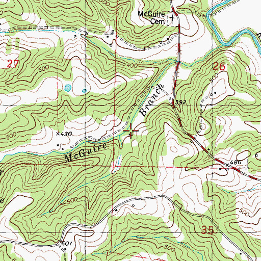 Topographic Map of Heldermann School, MO
