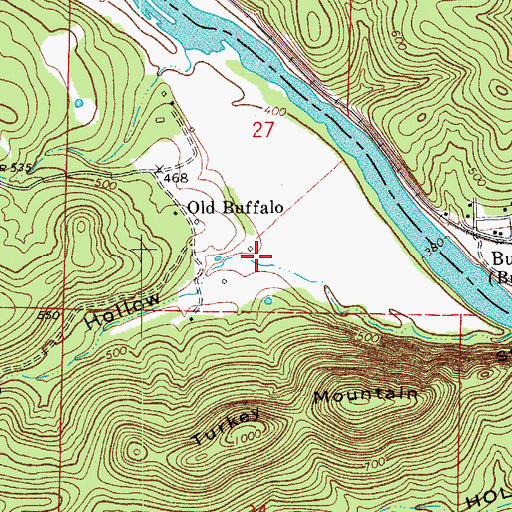 Topographic Map of Hathaway Hollow, AR