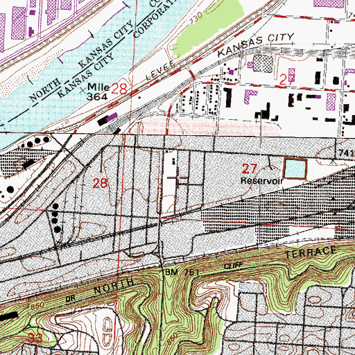 Topographic Map of Helm Park, MO