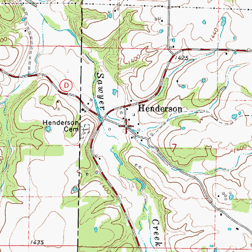 Topographic Map of Henderson, MO
