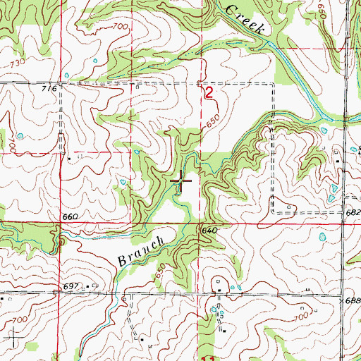 Topographic Map of Henderson Branch, MO