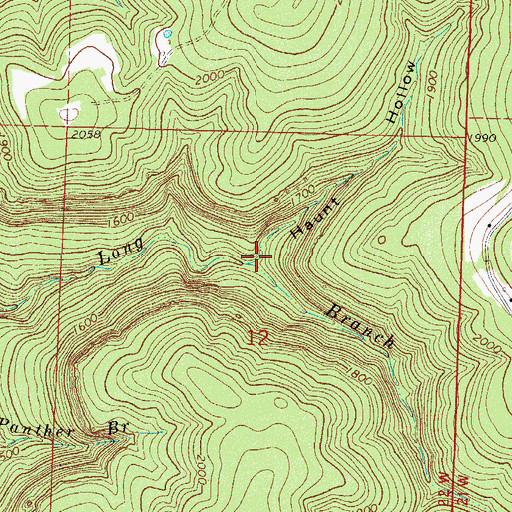 Topographic Map of Haunt Hollow, AR