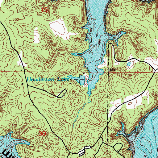 Topographic Map of Henderson Lake, MO