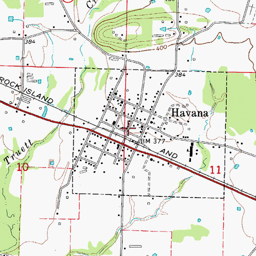 Topographic Map of Havana, AR