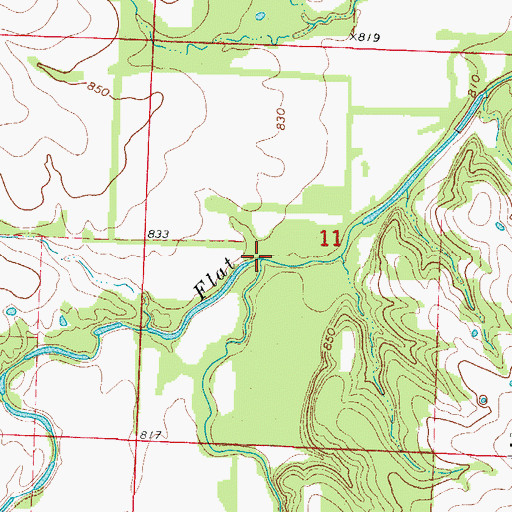 Topographic Map of Henry Creek, MO