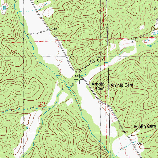 Topographic Map of Arnold Creek, MO