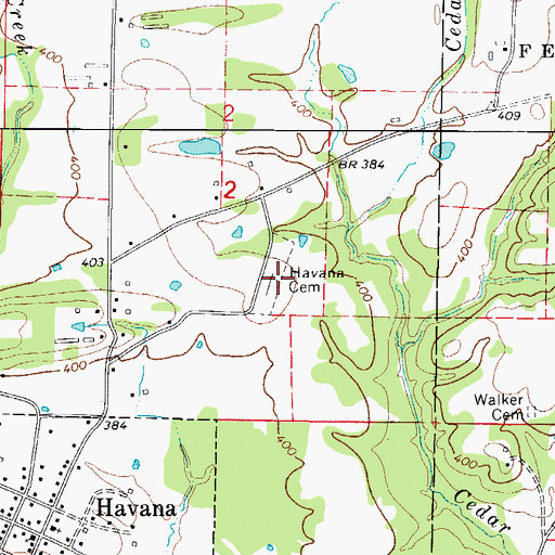 Topographic Map of Piney Fork Cemetery, AR