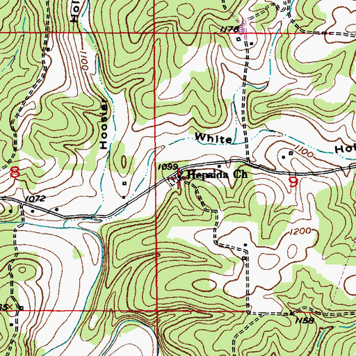 Topographic Map of Hepsida Church, MO
