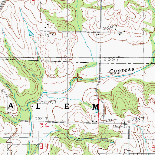 Topographic Map of Herald Branch, MO