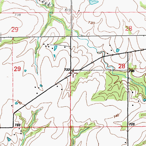 Topographic Map of Hereford School (historical), MO