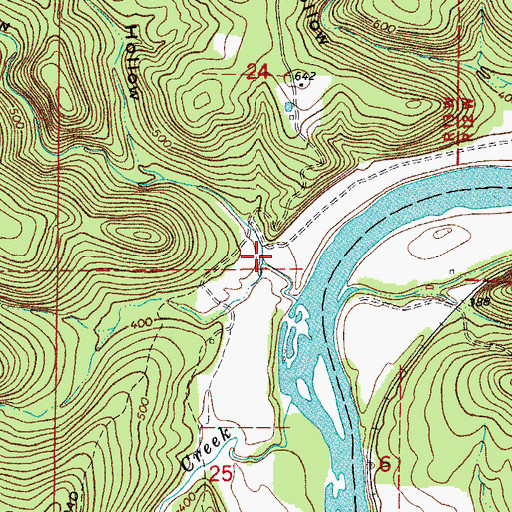 Topographic Map of Havener Hollow, AR